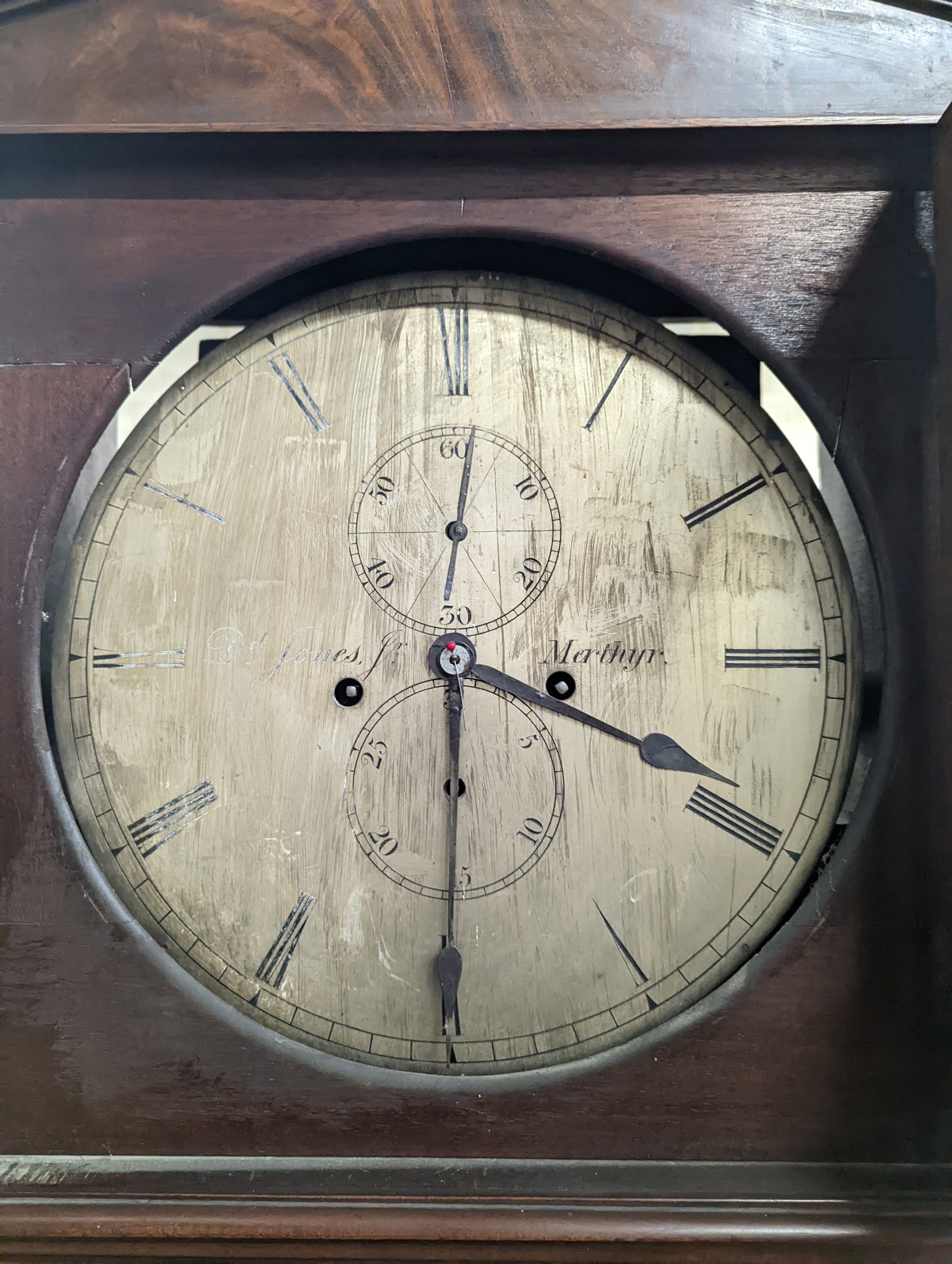 An early 19th century mahogany cased eight day longcase clock by D. Jones, Merthyr, height 211cm